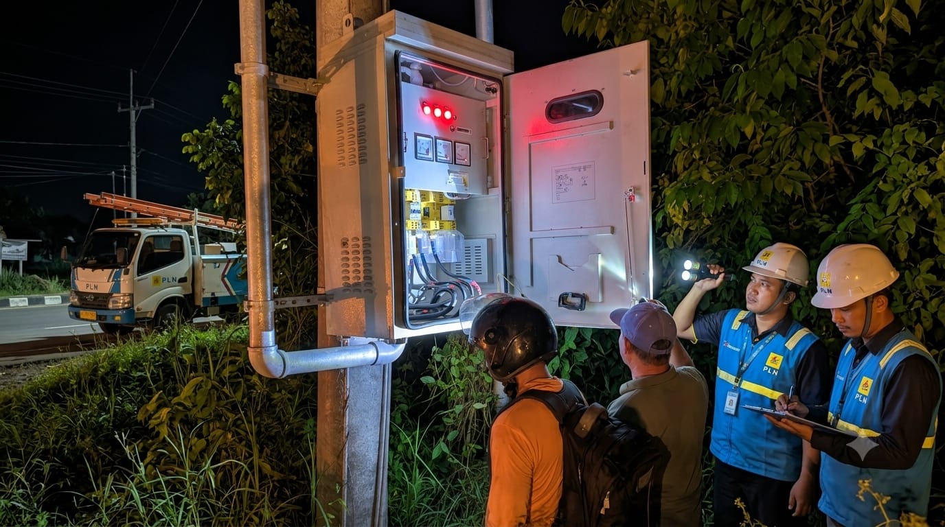 Petugas DLH Pergoki Pencuri Kabel Lampu Penerangan TPA Sambutan