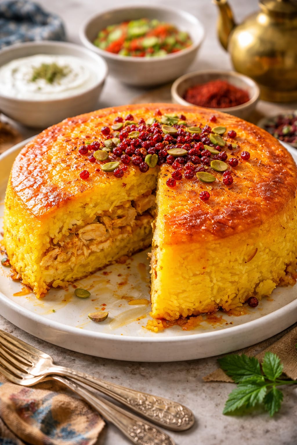 Resep Tahchin, Nasi Panggang Khas Persia dengan Kerak Nasi Keemasan